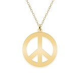 Peace - Colier personalizat semnul pacii din argint 925 placat cu aur galben 24K