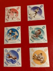 LIBAN, SPORT ROMA - SERIE COMPLETĂ MNH (DOUĂ TIMBRE PIGMENTATE PE SPATE)