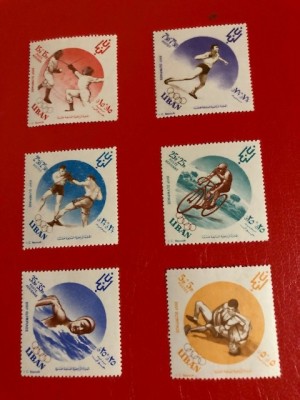 LIBAN, SPORT ROMA - SERIE COMPLETĂ MNH (DOUĂ TIMBRE PIGMENTATE PE SPATE) foto