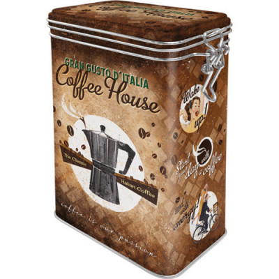 Cutie metalica cu capac etans - Coffee House foto