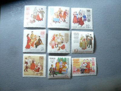 Set Timbre Folclor URSS 1961 + serie 1 val. 1962 , 9 valori foto