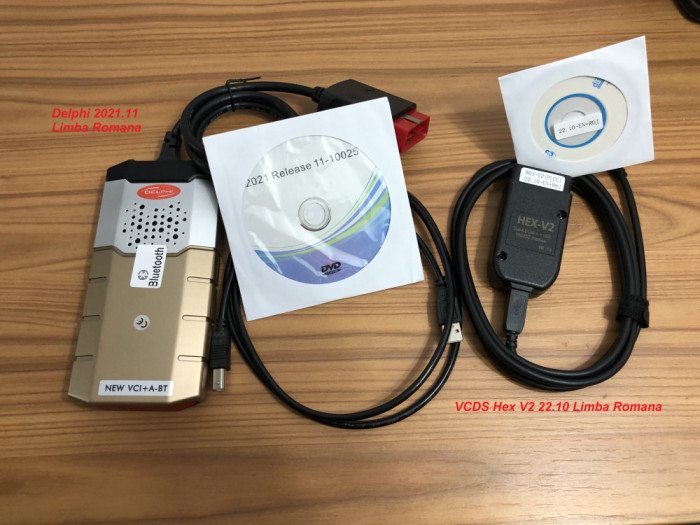 PACHET Tester / Diagnoza Delphi DS150E Gold Soft 2021 &amp; VCDS VAG Hex-V2 22.10