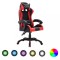 vidaXL Scaun de jocuri cu LED RGB, roșu și negru, piele ecologică