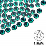 Pietre decorative pentru unghii - 1,5 mm - verde &icirc;nchis, 50 buc