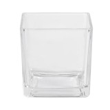Vaza decorativa din sticla, forma patrat, 10x10 cm, ATU-082118, Oem