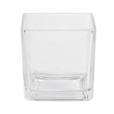 Vaza decorativa din sticla, forma patrat, 10x10 cm, ATU-082118 foto