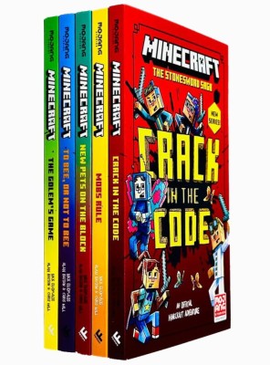 Minecraft Stonesword Saga Series 5 Books Collection Set (Minecraft: Crack In The Code!, Minecraft: Mobs Rule!, Minecraft: New Pets On The Block, To Be foto