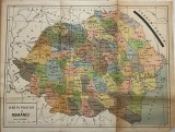 Anii 30 Harta Romania interbelica / Rom&acirc;nia mare cu judetele din Basarabia si Bucovina / Soroca, Hotin, Orhei, Cahul, Cenauti, Lapusna, Cetatea Alba
