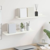 vidaXL Raft de perete cu raft Pe perete 2 pcs Alb 60 x 18 x 2,5 cm 8004030