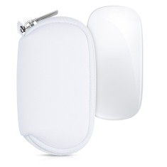 Husa pentru mouse Apple Magic Mouse 2/Magic Mouse 1, Kwmobile, Alb, Neopren, 51117.02