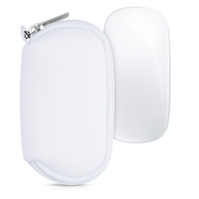 Husa pentru mouse Apple Magic Mouse 2/Magic Mouse 1, Kwmobile, Alb, Neopren, 51117.02 foto
