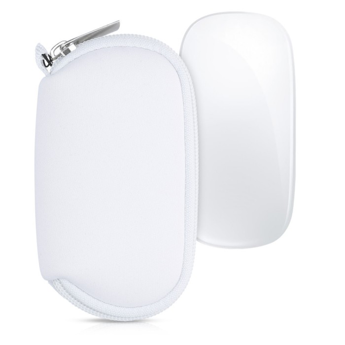 Husa pentru mouse Apple Magic Mouse 2/Magic Mouse 1, Kwmobile, Alb, Neopren, 51117.02