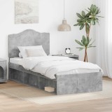 Cumpara ieftin Cadru de pat Gri Concret 75 x 190 cm Lemn de pin masiv