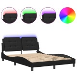 Cumpara ieftin Cadru de pat cu LED fara saltea, Zadar, negru, 140x200 cm