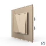 Cumpara ieftin Intrerupator Dublu Mecanic Cap Cruce LIVOLO cu Rama din Sticla - Serie Noua SmartElectro IntelligentHouse