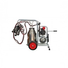 EMT. Aparat de muls bovine Melasty cu cadru galvanizat 2 posturi si 1 bidon inox 40 litri