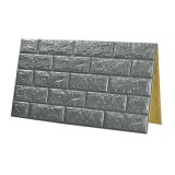 Tapet 3D Silver design perete modern din caramida in relief, Autoadeziv , 77x70 cm
