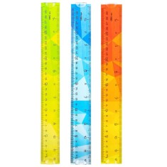 RIGLA 30CM MULTICOLORA FLEXIBILA DELI foto