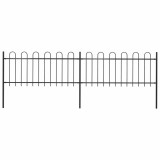 vidaXL Gard de grădină cu v&acirc;rf circular, oțel, 359x80 cm, negru 277648