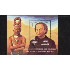 Cambodge 1990 - Descoperirea Americii, colita neuzata