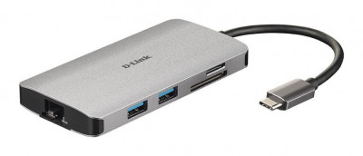HUB extern D-LINK, porturi Gigabit LAN x 1, SD/microSD Dual Card Reader x 1, foto