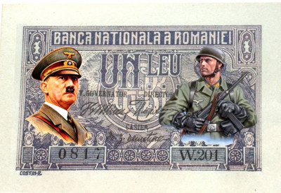 WW2 bancnota fantezie 1 leu foto