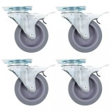 Cumpara ieftin Roți pivotante cu fr&acirc;ne duble, 4 buc., 75 mm