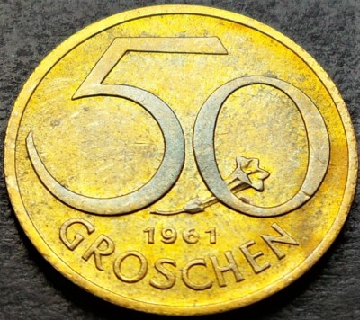 Moneda 50 GROSCHEN - AUSTRIA, anul 1961 * cod 296 = A.UNC foto