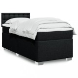 VidaXL Pat box spring cu saltea, negru, 90x200 cm, textil 3288087
