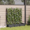 Gossi ghiveci cu trellis 3 pcs negru 120x40x125.5 cm