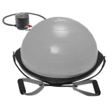 Minge echilibru, Bosu Ball, diametru 58cm, argintie, pentru aerobic, gimnastica, fitness, DHS