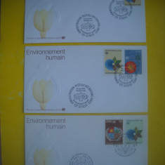 HOPCT PLIC FDC S 1581 -SET 3 FDC MEDIUL NATURAL 1982-ONU NATIUNILE UNITE-GENEVA