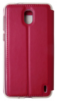 Husa tip carte cu stand cu decupaj frontal rosie pentru Nokia 2 foto