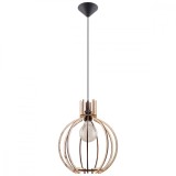 Lampă Suspendată Arancia Lemn Natural Cu 1 Bec Rotund De Interior &Icirc;n Stil Scandinav