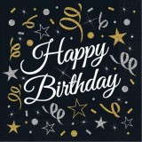 Set 20 servetele Happy Birthday 33 cm StarHome GiftGalaxy, Hessa