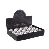 Set 20 globuri brad Craciun sticla argintie &Oslash; 6 cm
