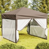 Cort pliabil pentru petrecere, pereti laterali, taupe, 3x3 m GartenMobel Dekor, vidaXL