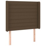 Cumpara ieftin Tablie de pat cu aripioare maro inchis 93x16x118/128 cm textil