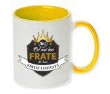 Cana maner galben personalizata &quot;Cel mai bun FRATE&quot;, INOVATIX&reg;. 330ml, Oem