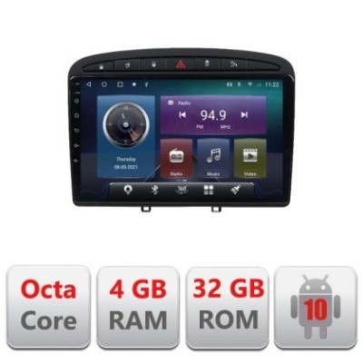 Navigatie Peugeot 308 C-038 Octa Core cu Android Radio Bluetooth Internet GPS WIFI 4+32GB CarStore Technology foto