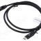 Cablu USB 2.0 USB C Aurit 1m Negru PVC LANBERG
