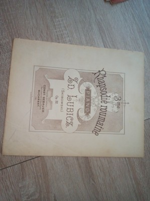 RAPSODIA ROMANA, PARTITURA LITO, CCA 1890 foto
