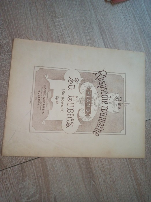 RAPSODIA ROMANA, PARTITURA LITO, CCA 1890