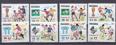 Rwanda 1978 sport fotbal MI 944-951 MNH foto