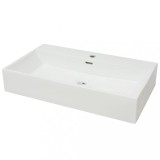 Cumpara ieftin Chiuveta baie, orificiu robinet, ceramica, 76x42,5x14,5 cm, alb