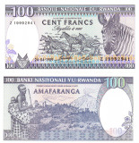 Rwanda 100 Franci 1989 P-19 UNC