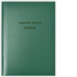 Agenda 2026 datata zilnica A5 (pentru programari), 365 zile, culoare verde