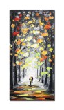 Cumpara ieftin Tablou pictat manual hol, living, dormitorl, Impreuna pentru totdeauna, 80x40cm ulei pe panza in cutit efect 3D