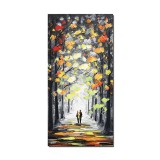 Tablou pictat manual hol, living, dormitorl, Impreuna pentru totdeauna, 80x40cm ulei pe panza in cutit efect 3D