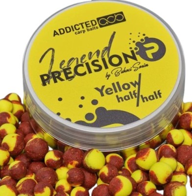 Boilies ADDICTED Carp Baits Precision Legend Half &amp;amp; Half, Yellow, 8-10mm, 40g foto
